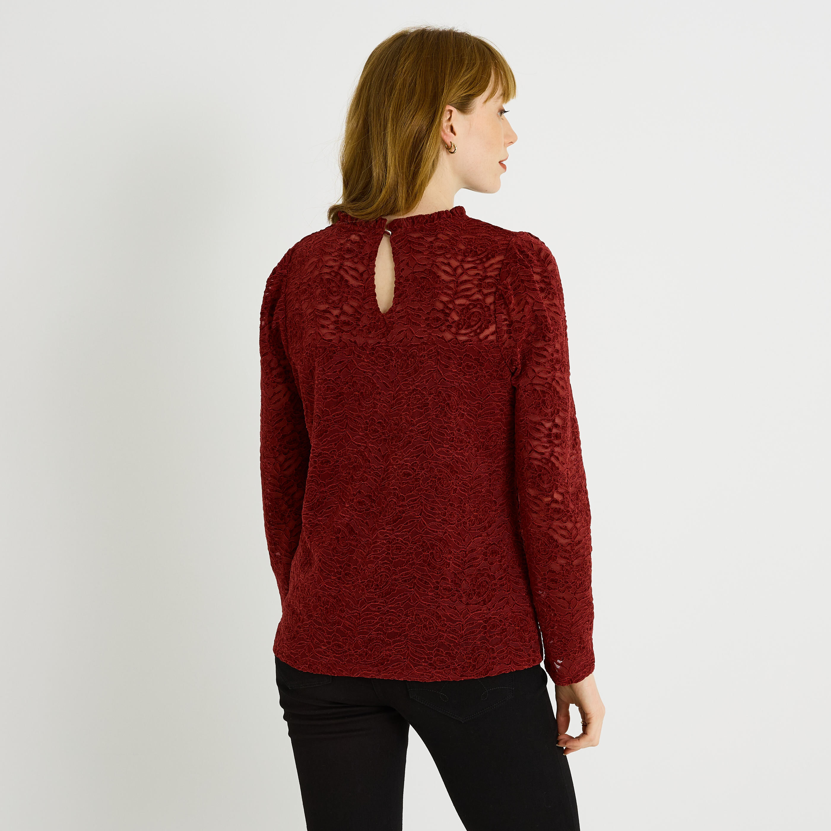 T-shirt col victorien femme