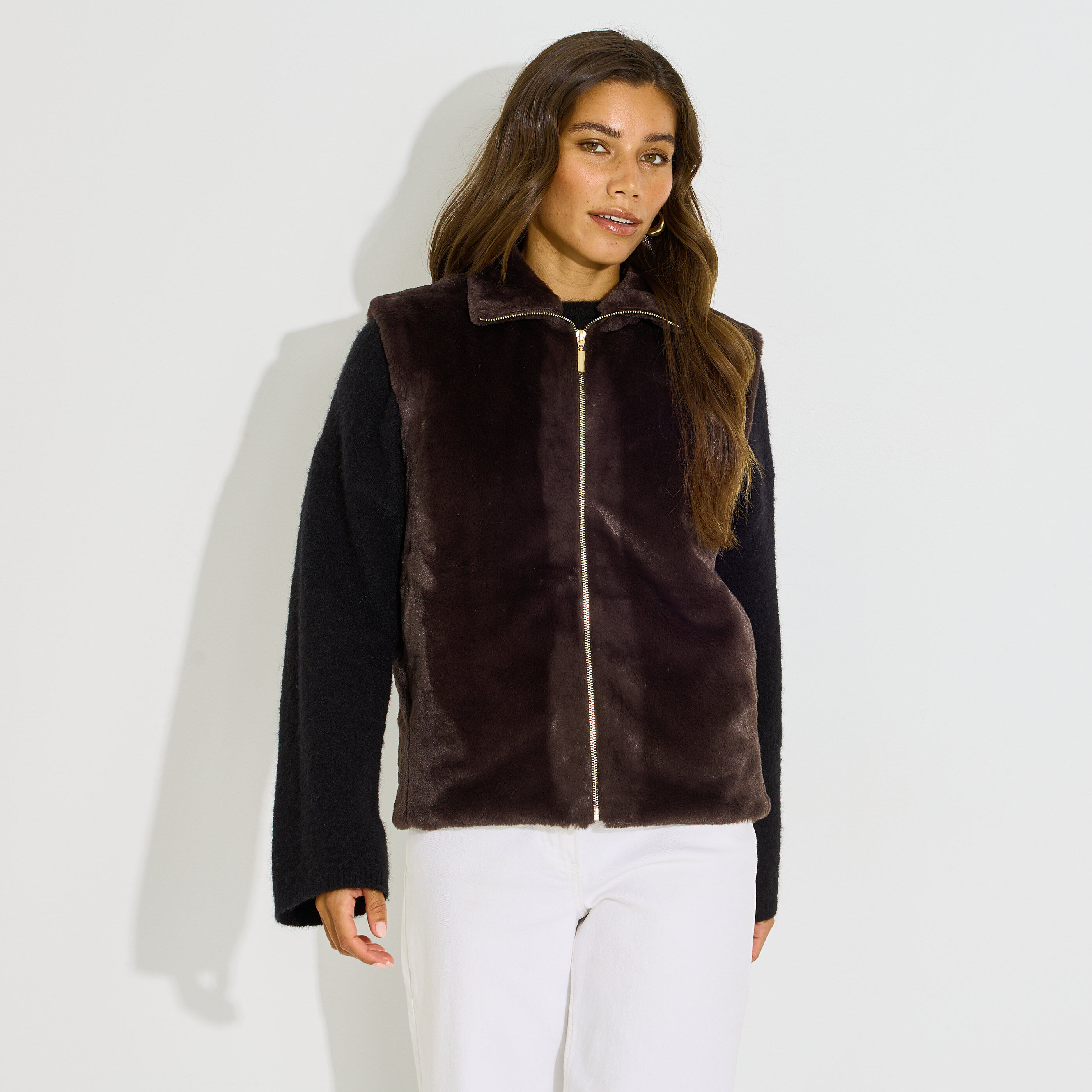 Veste gilet imitation fourrure femme