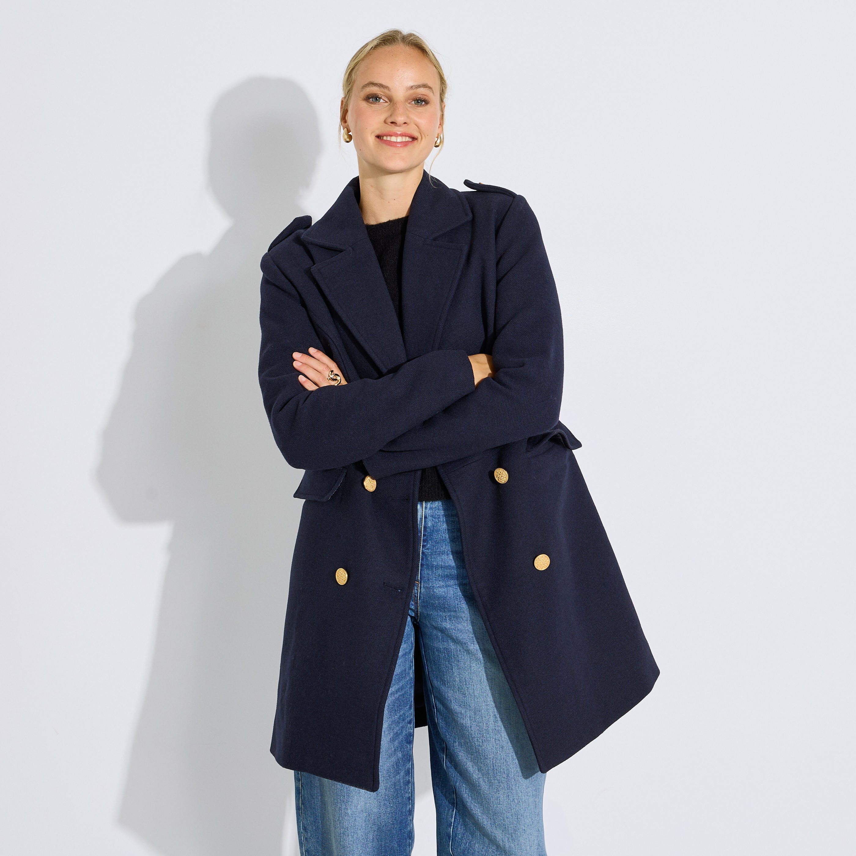 Manteau caban officier femme