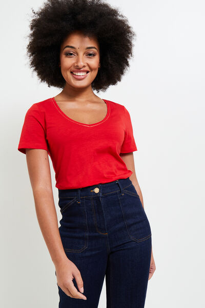 Tshirt basique col V femme