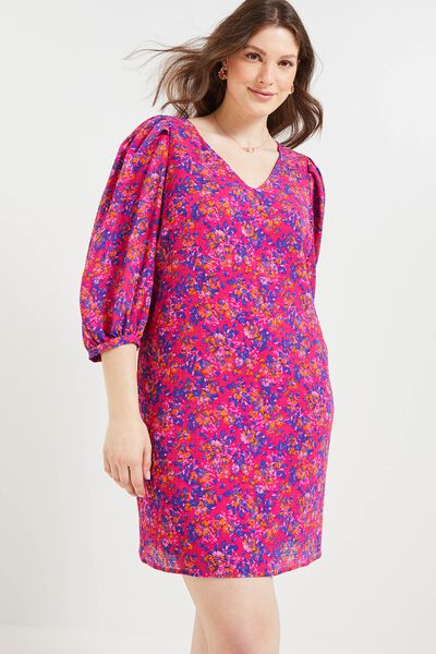 robe imprimée col V femme