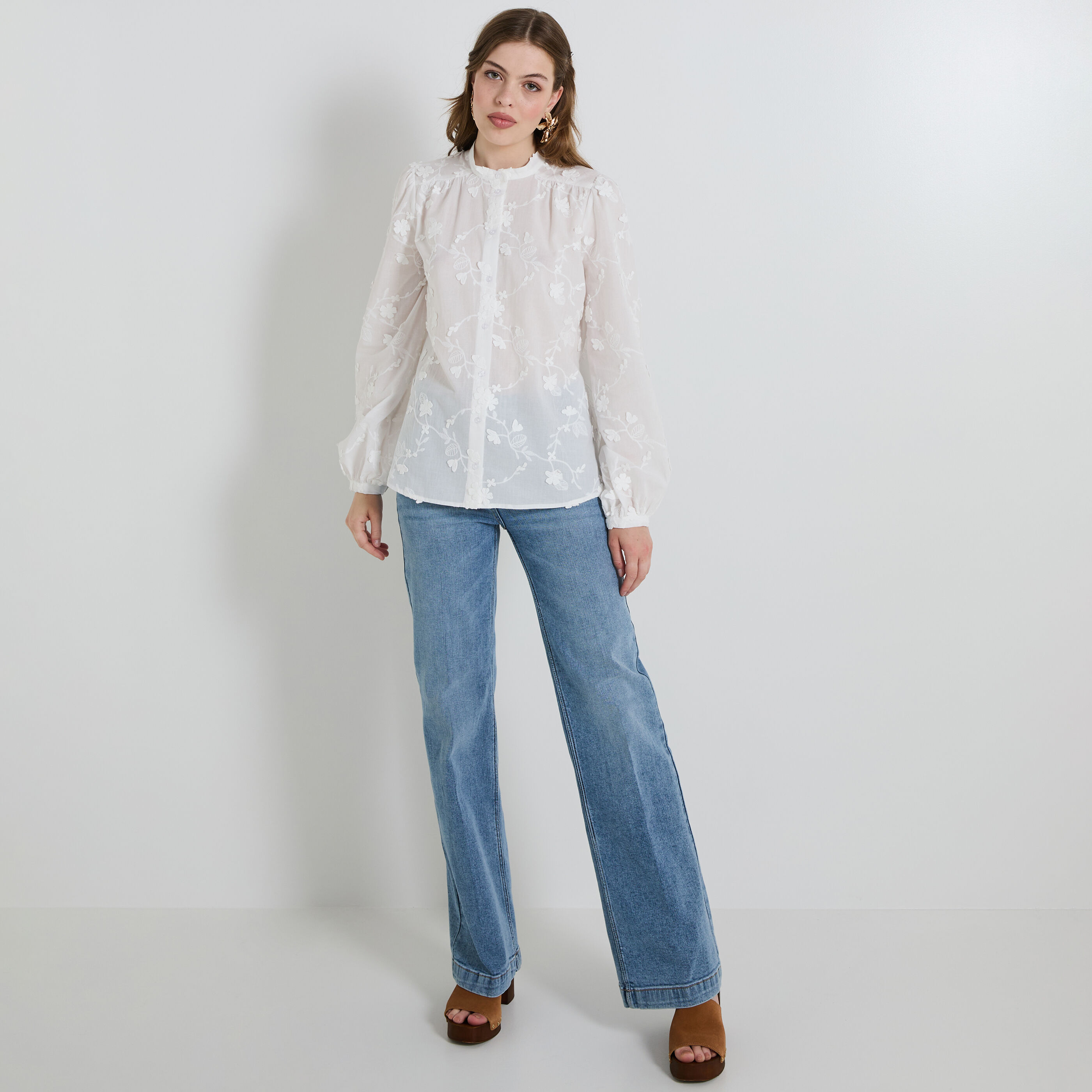 Chemisier col mao femme