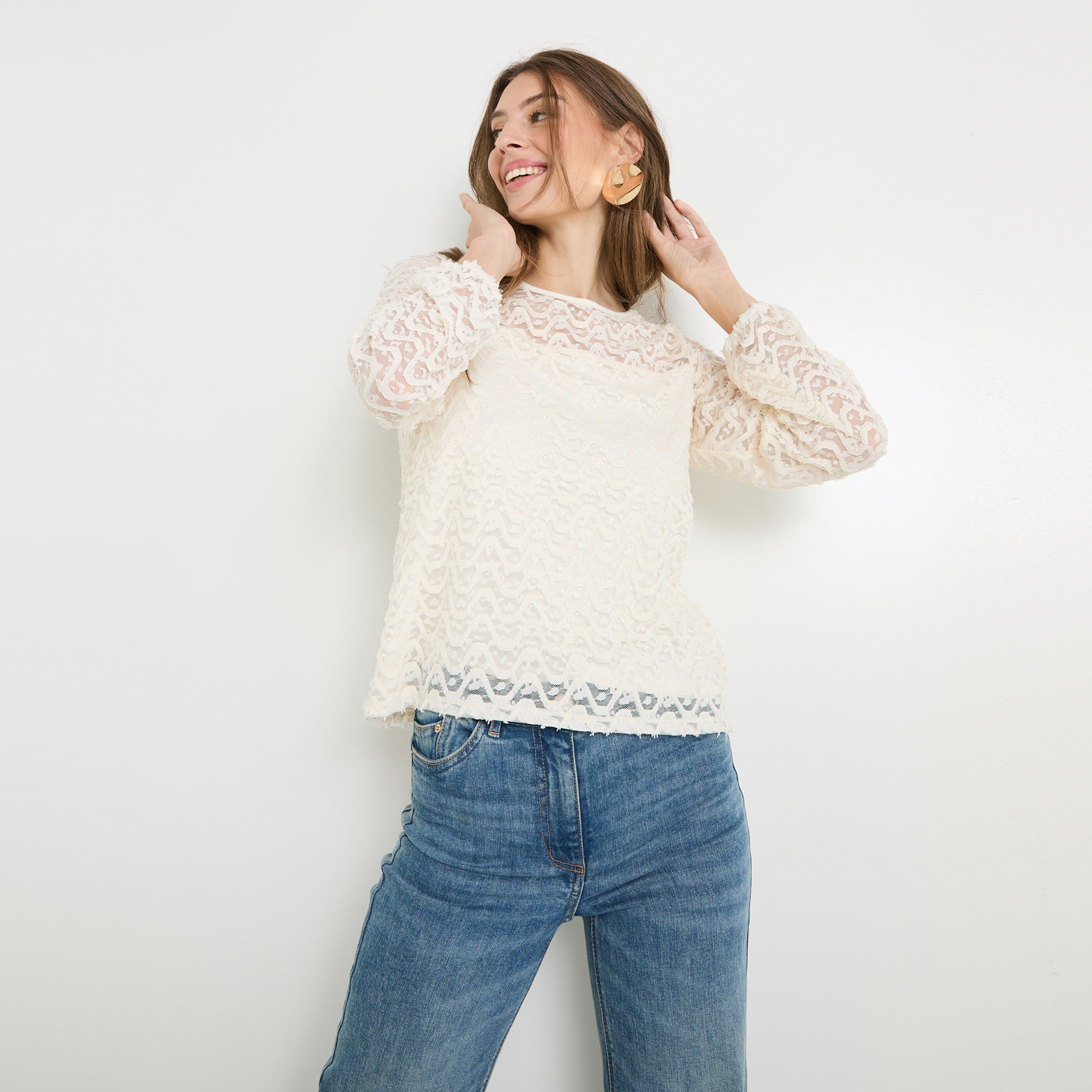 Blouse col rond femme shop