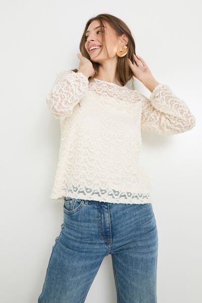 Blouse col rond femme