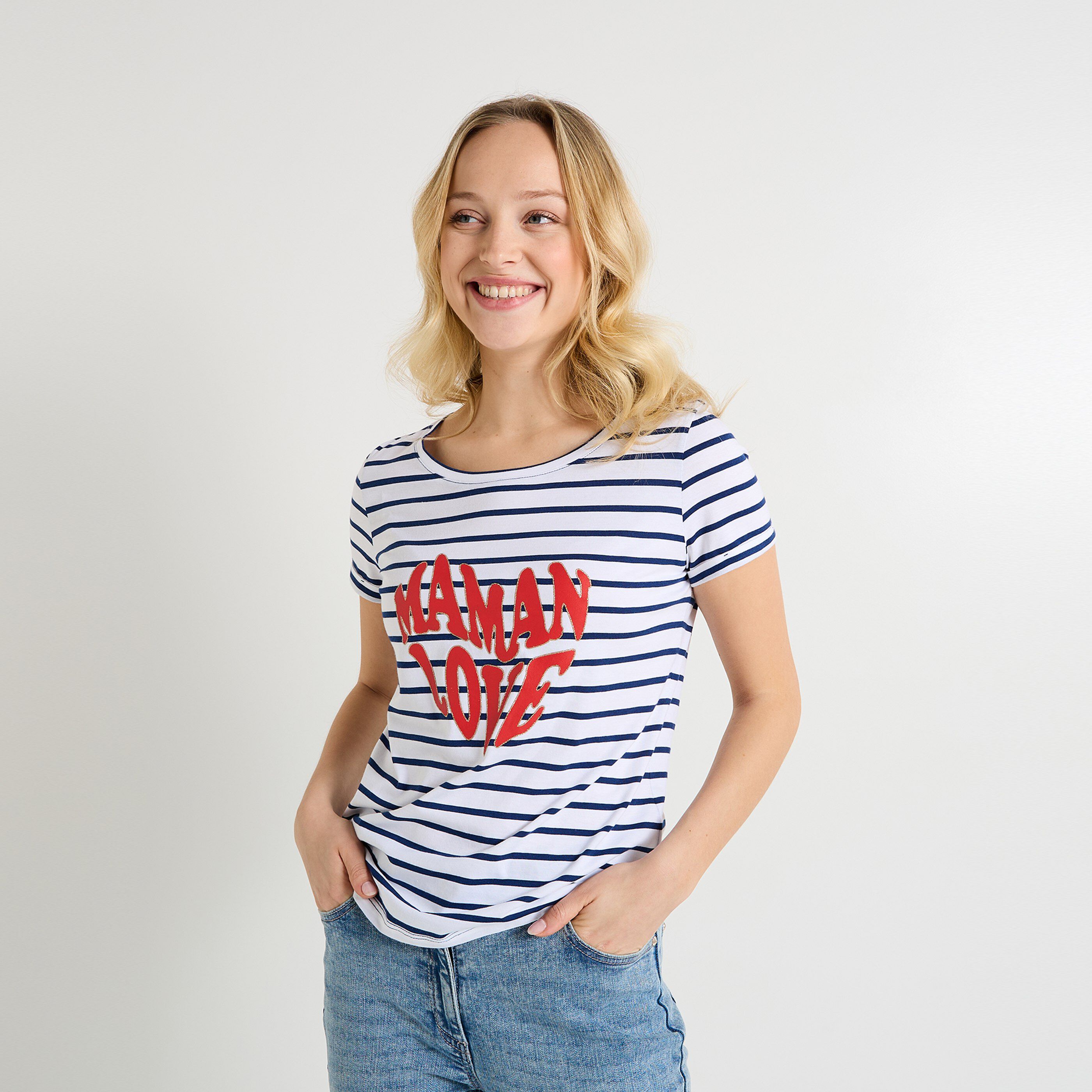 T-shirt &agrave; rayures femme