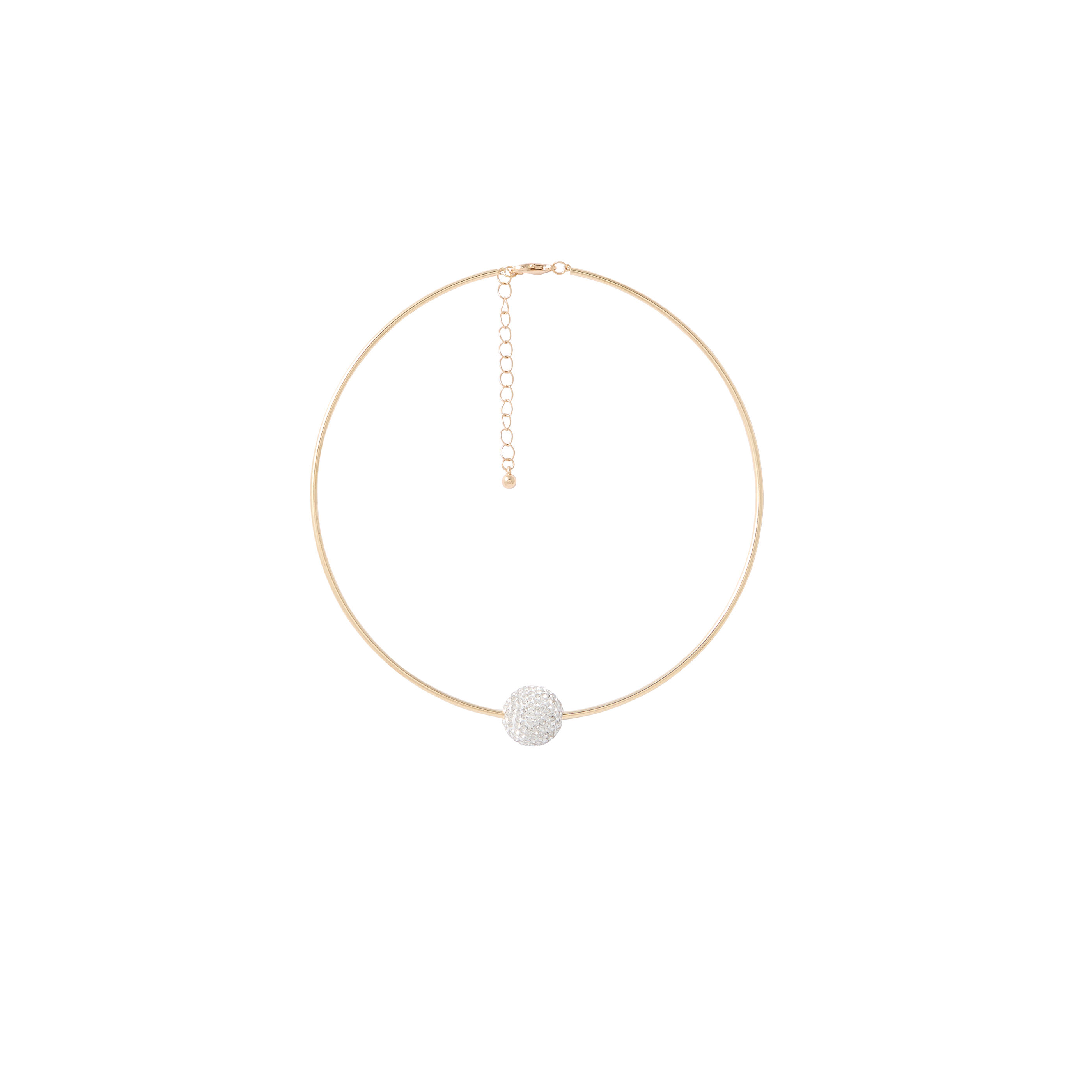 Collier torque pendentif &agrave; strass