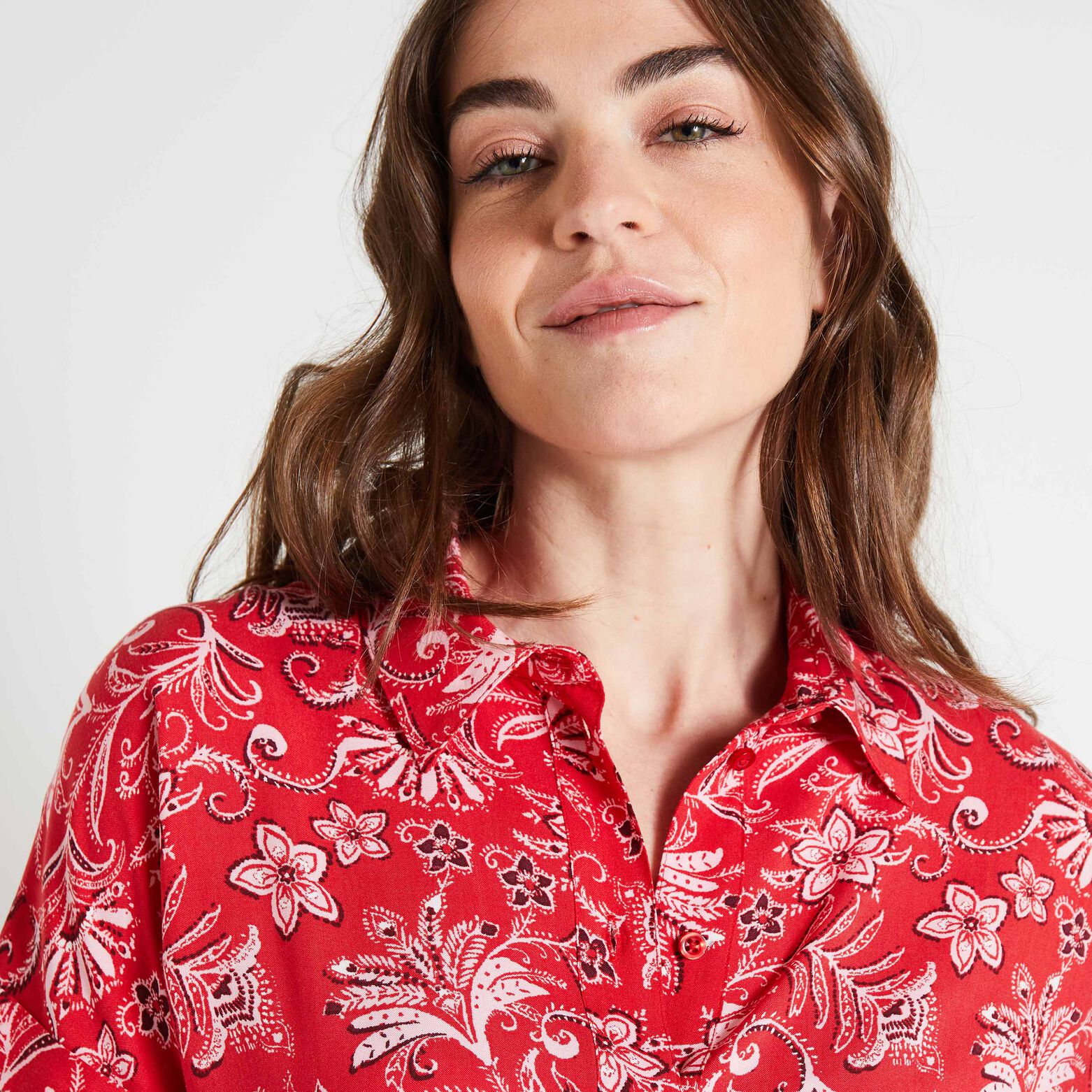 Robe chemise imprimée femme