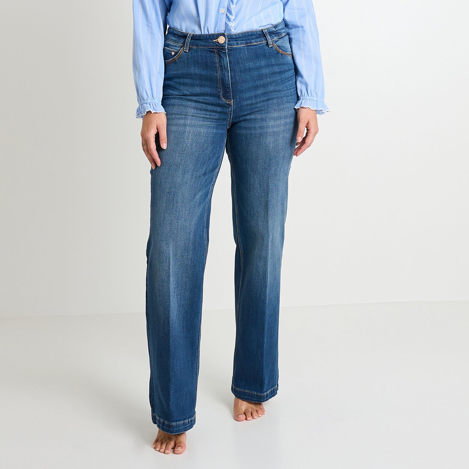 Jean large taille haute WOODSTOCK femme