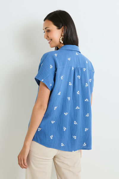 Chemise brodée femme