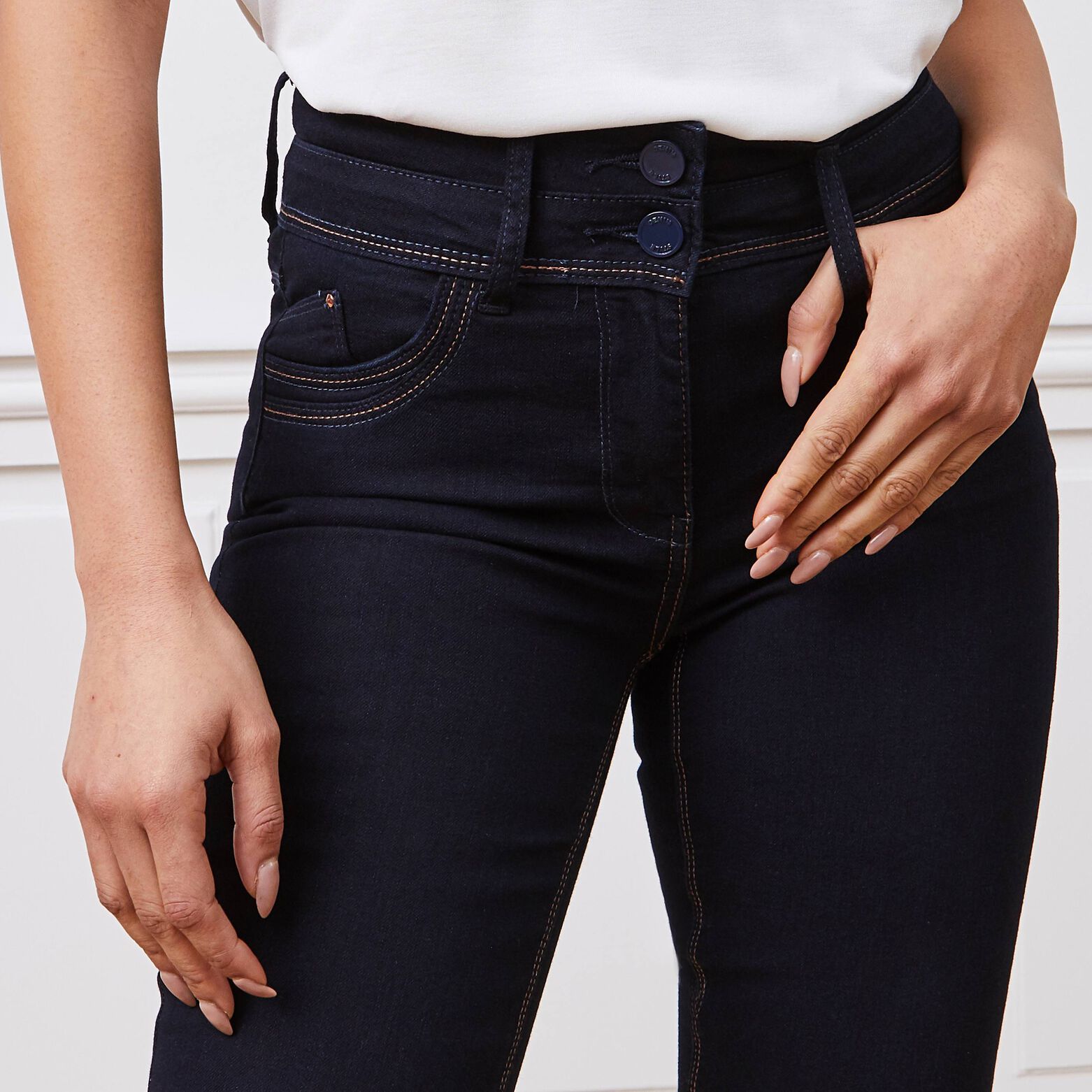 Jean raccourci taille haute HANOI femme