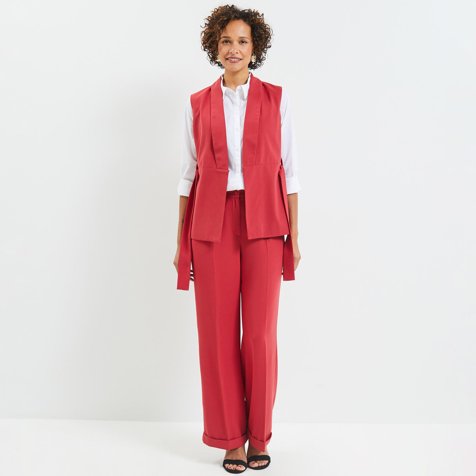 Veste tailleur sans manche femme TERRACOTTA Graindemalice