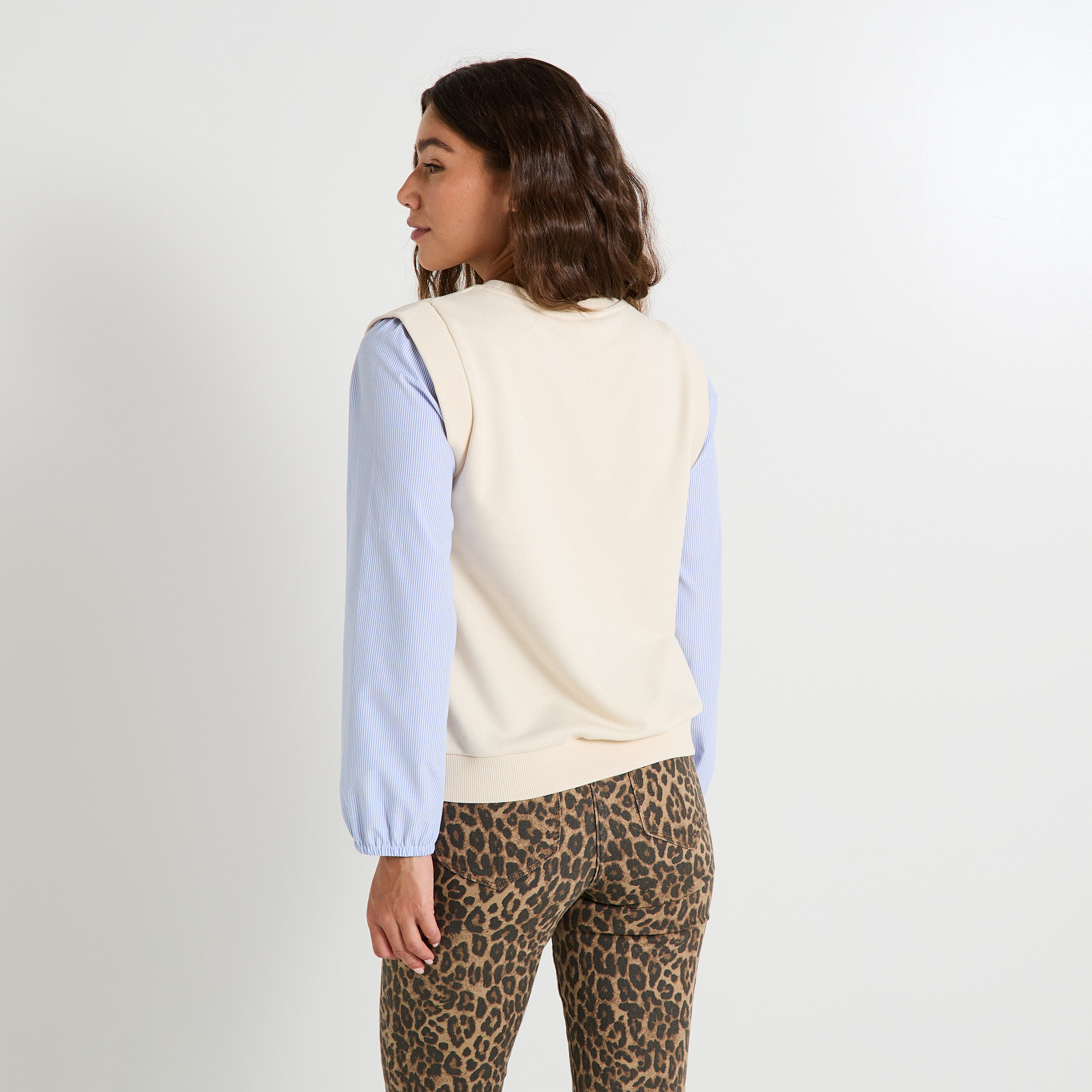 Sweat manches longues 2 en 1 femme