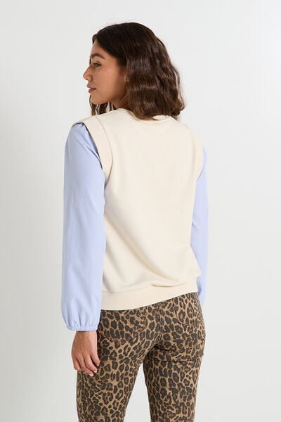 Sweat manches longues 2 en 1 femme