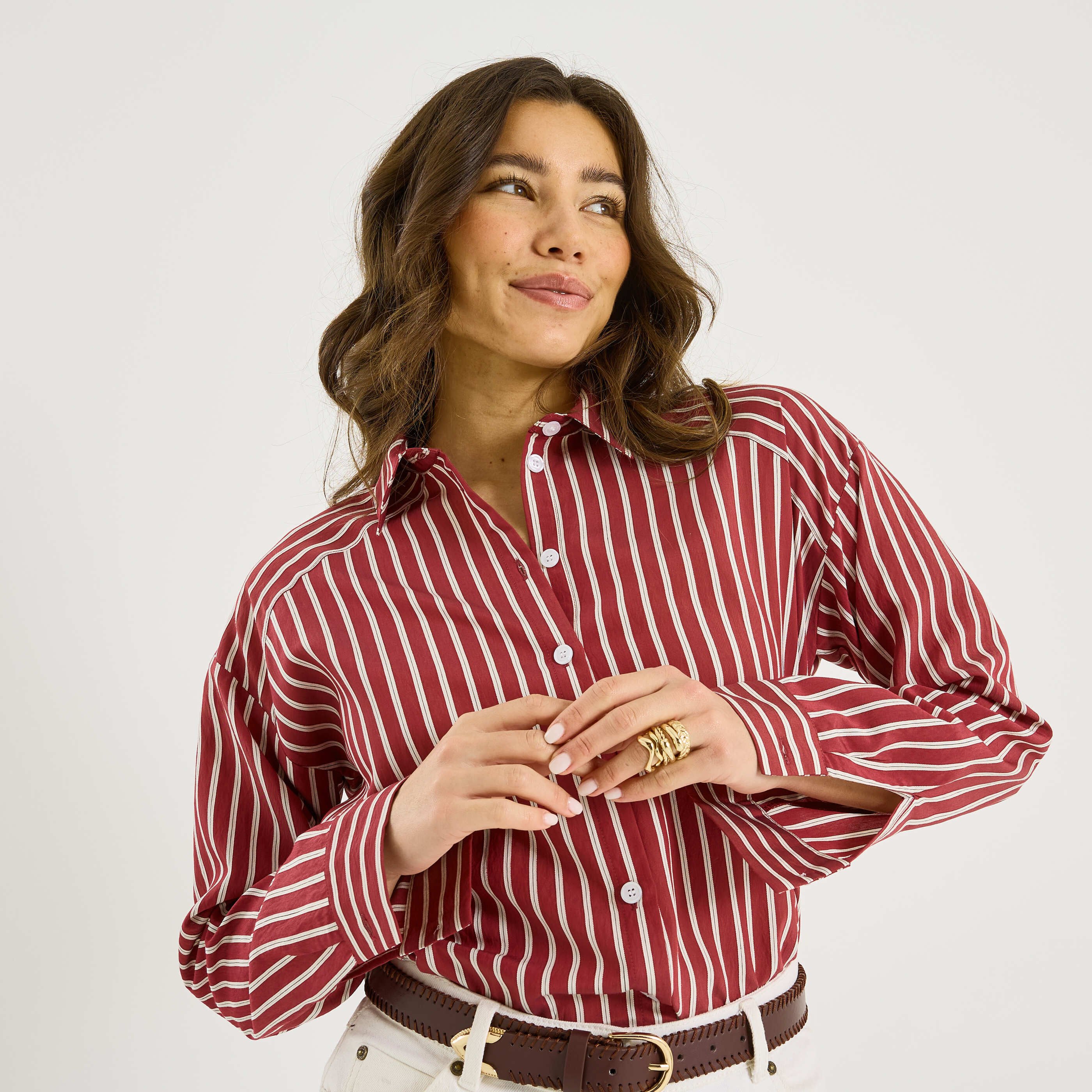 Chemise &agrave; rayures femme