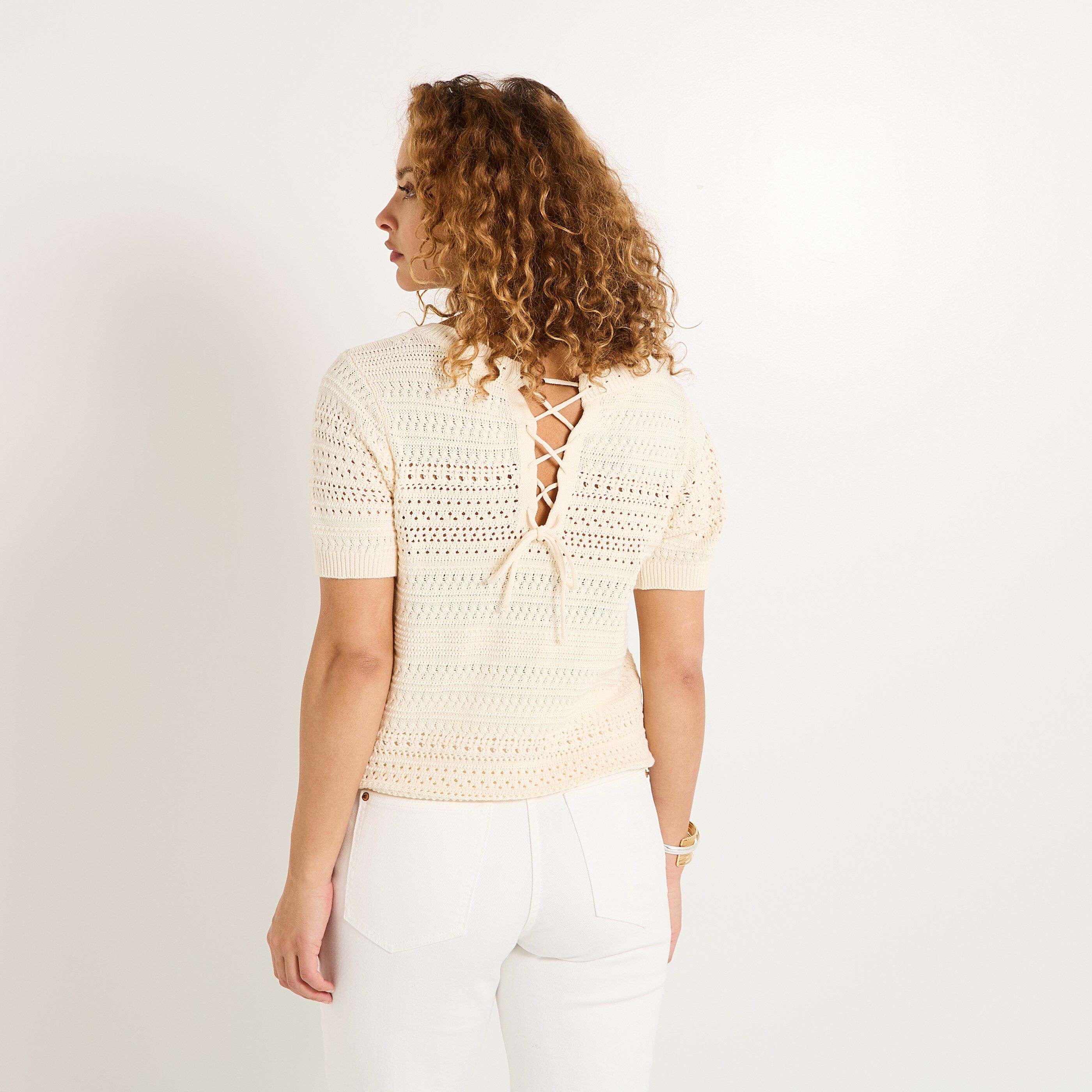 Pull en crochet femme