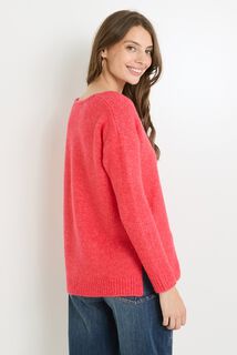 Pull col V femme