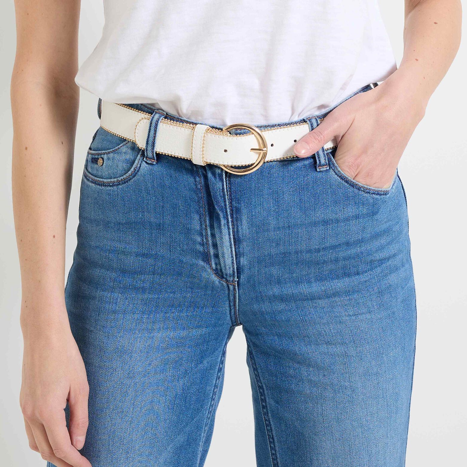 Ceinture bords perlés femme