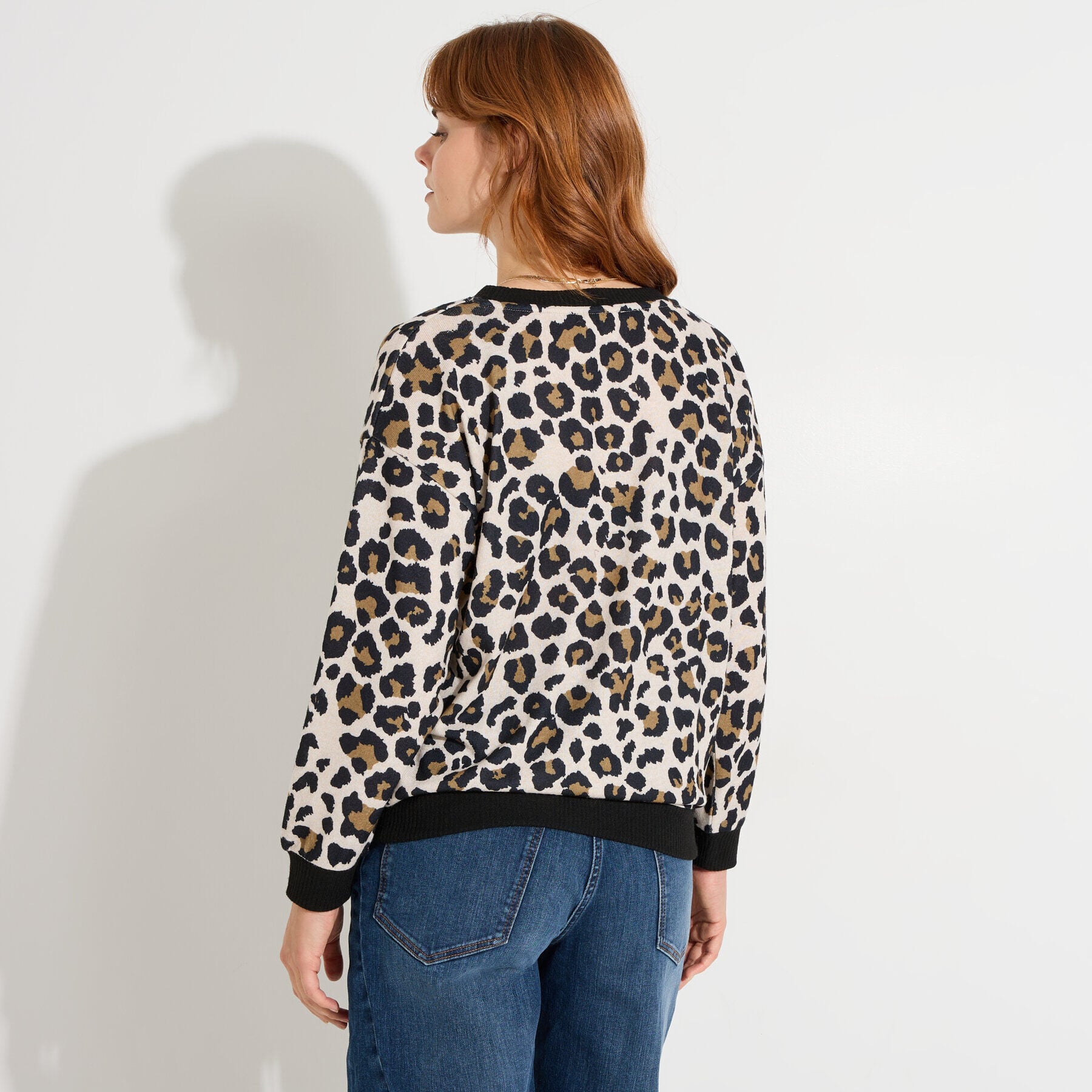 Sweat imprim&eacute; l&eacute;opard femme
