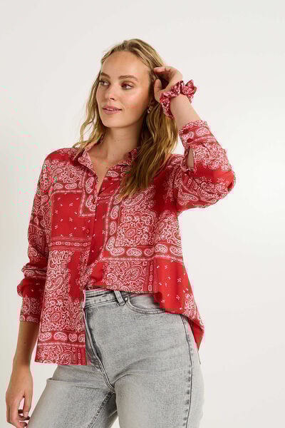 Chemise oversize avec chouchou femme