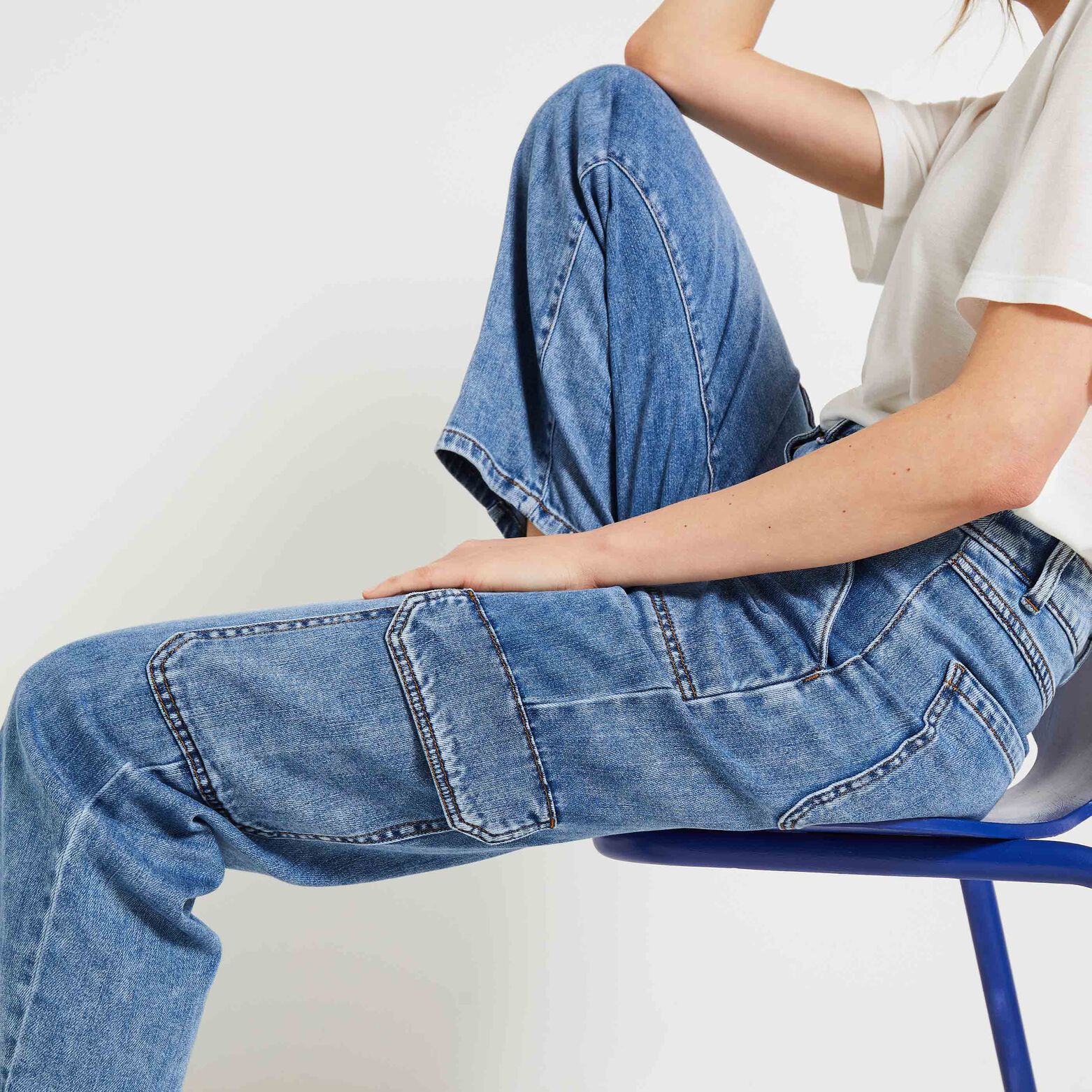 Jeans cargo MEGEVE femme