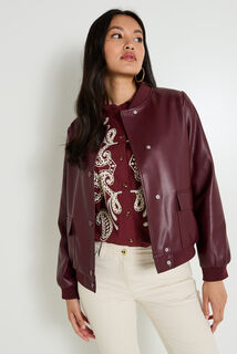 Bomber en simili cuir femme