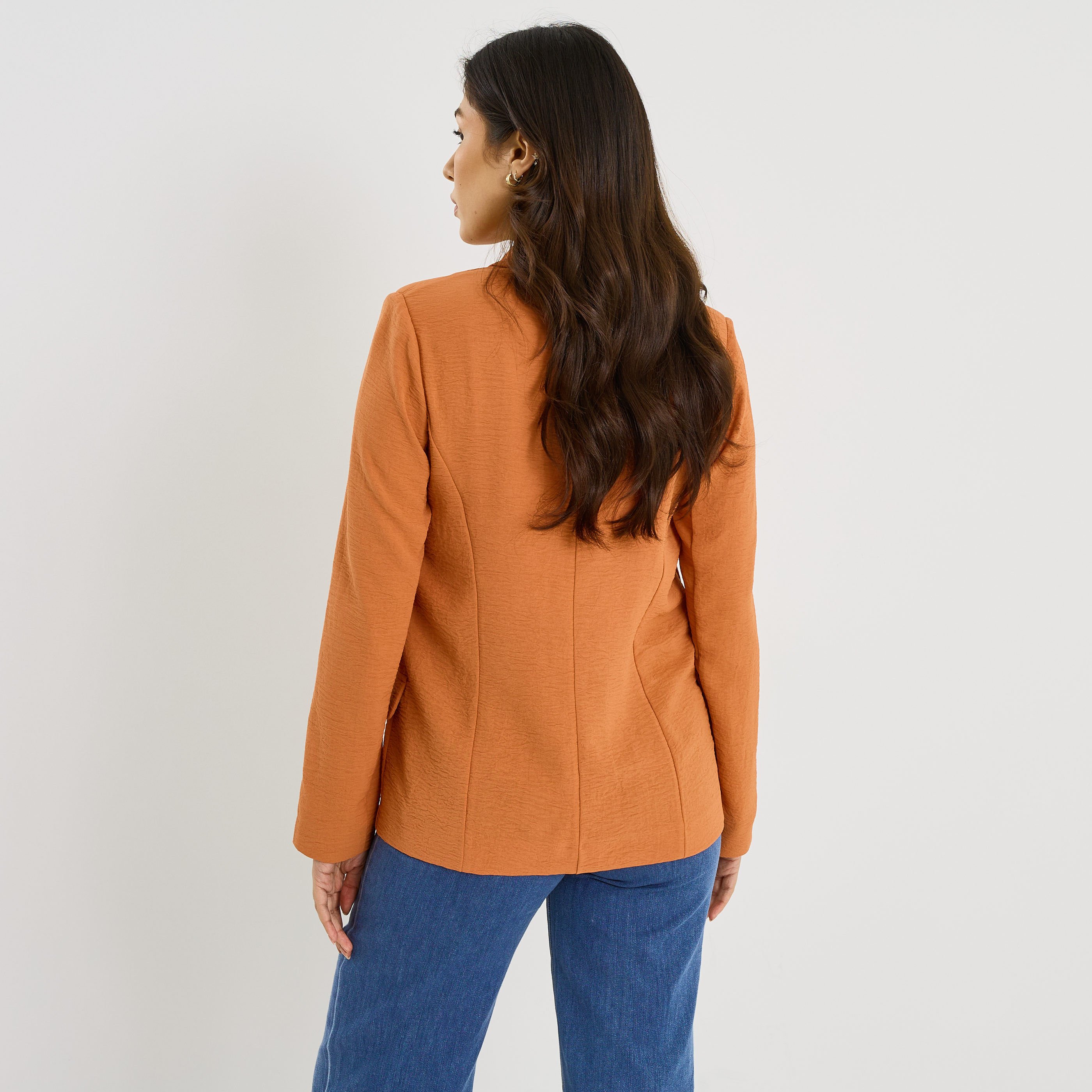 Veste fluide &agrave; col tailleur femme