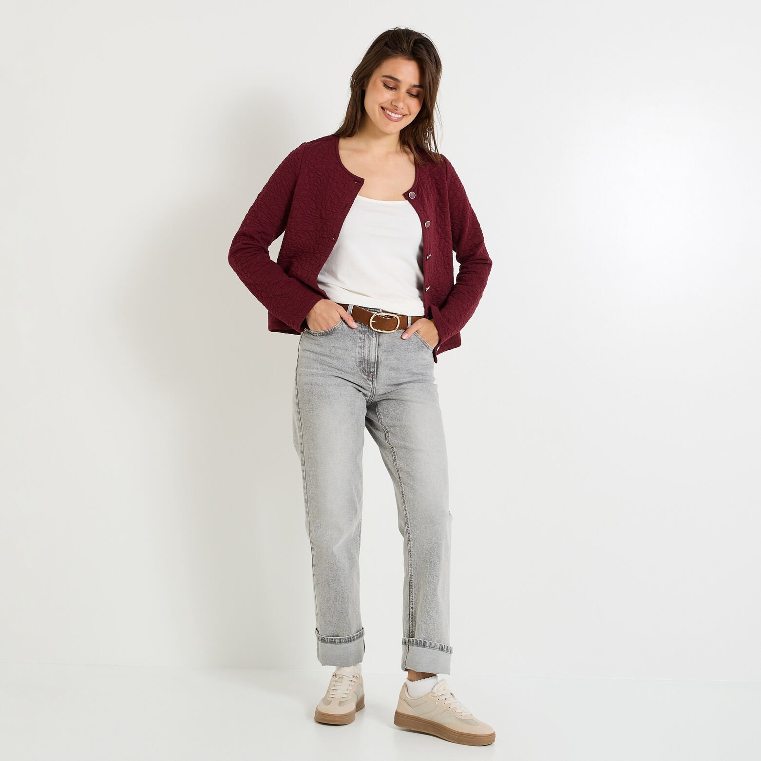 Veste matelassée en maille femme