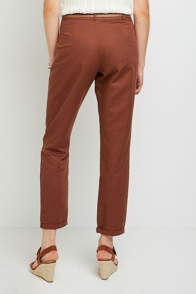 Chino lin mélangé femme
