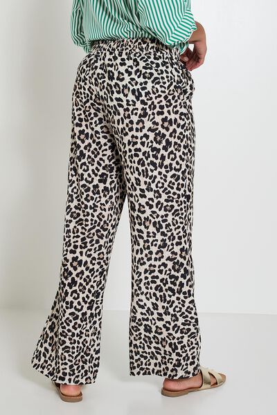 Pantalon léopard fluide femme