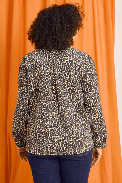 Blouse en velours imprimé léopard femme