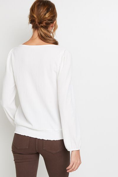 T-shirt uni col V femme