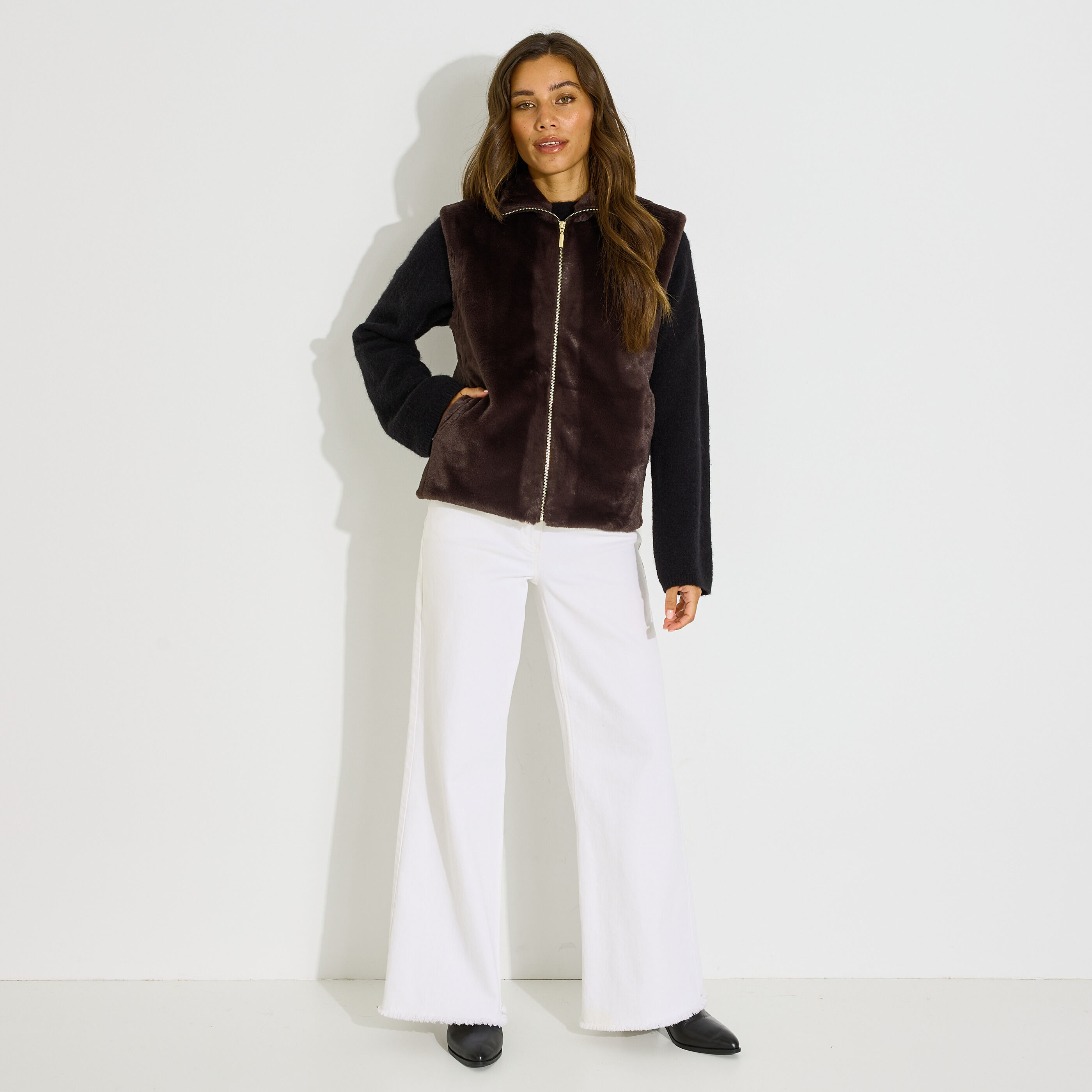 Veste gilet imitation fourrure femme