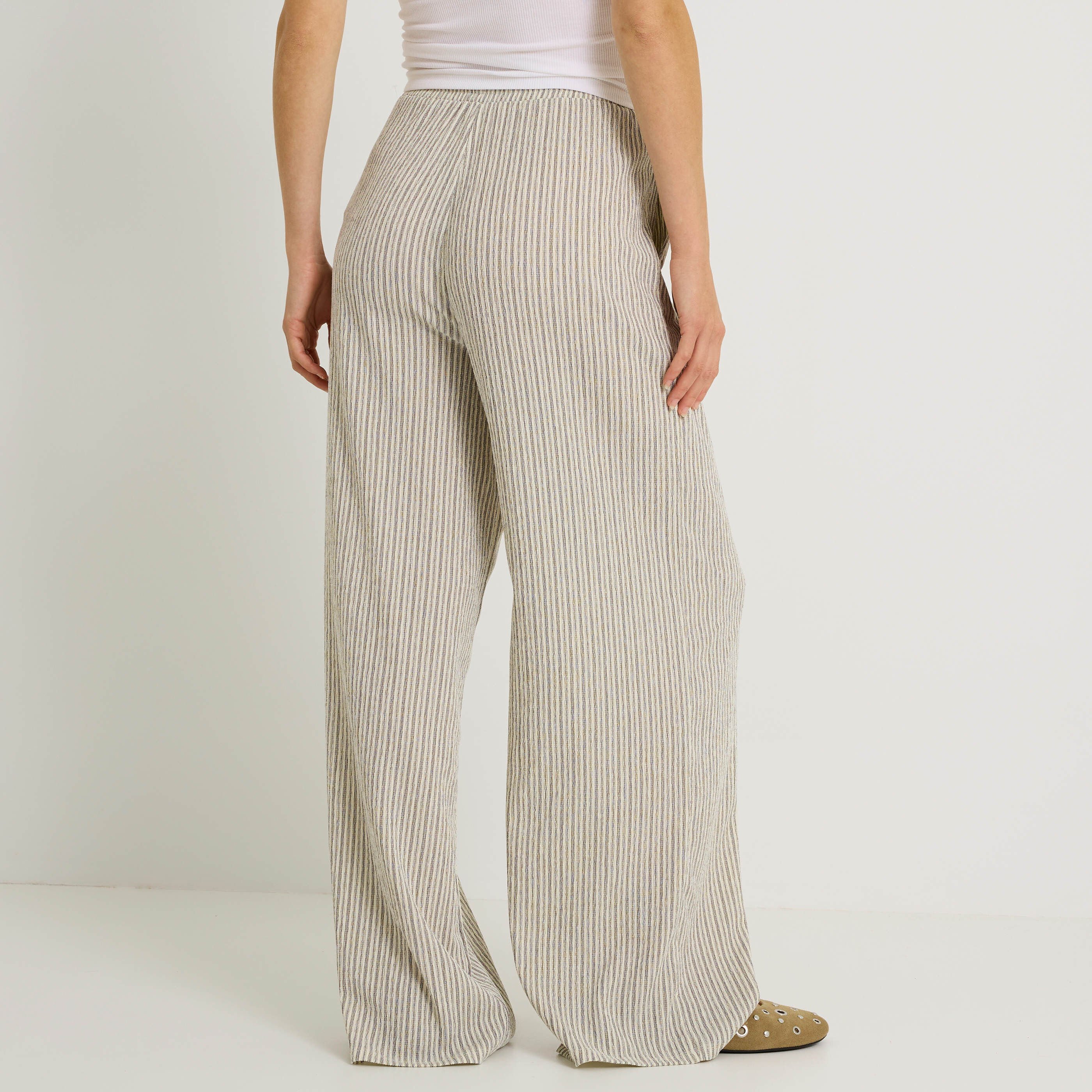 Pantalon fluide ray&eacute; femme