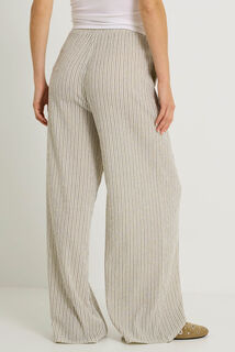 Pantalon fluide rayé femme