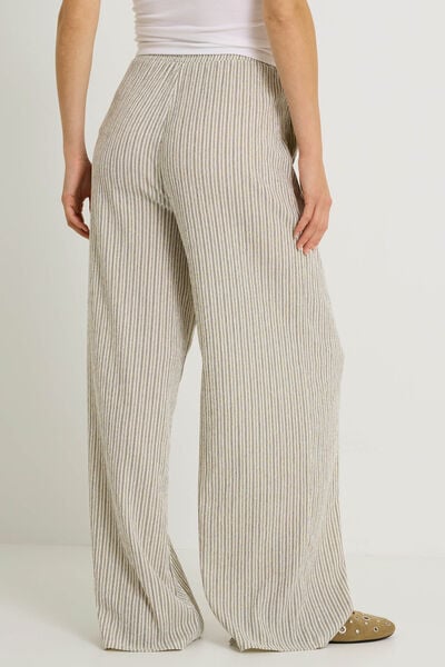Pantalon fluide rayé femme