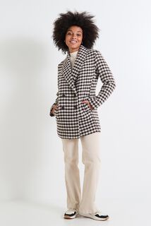 Manteau à carreaux femme