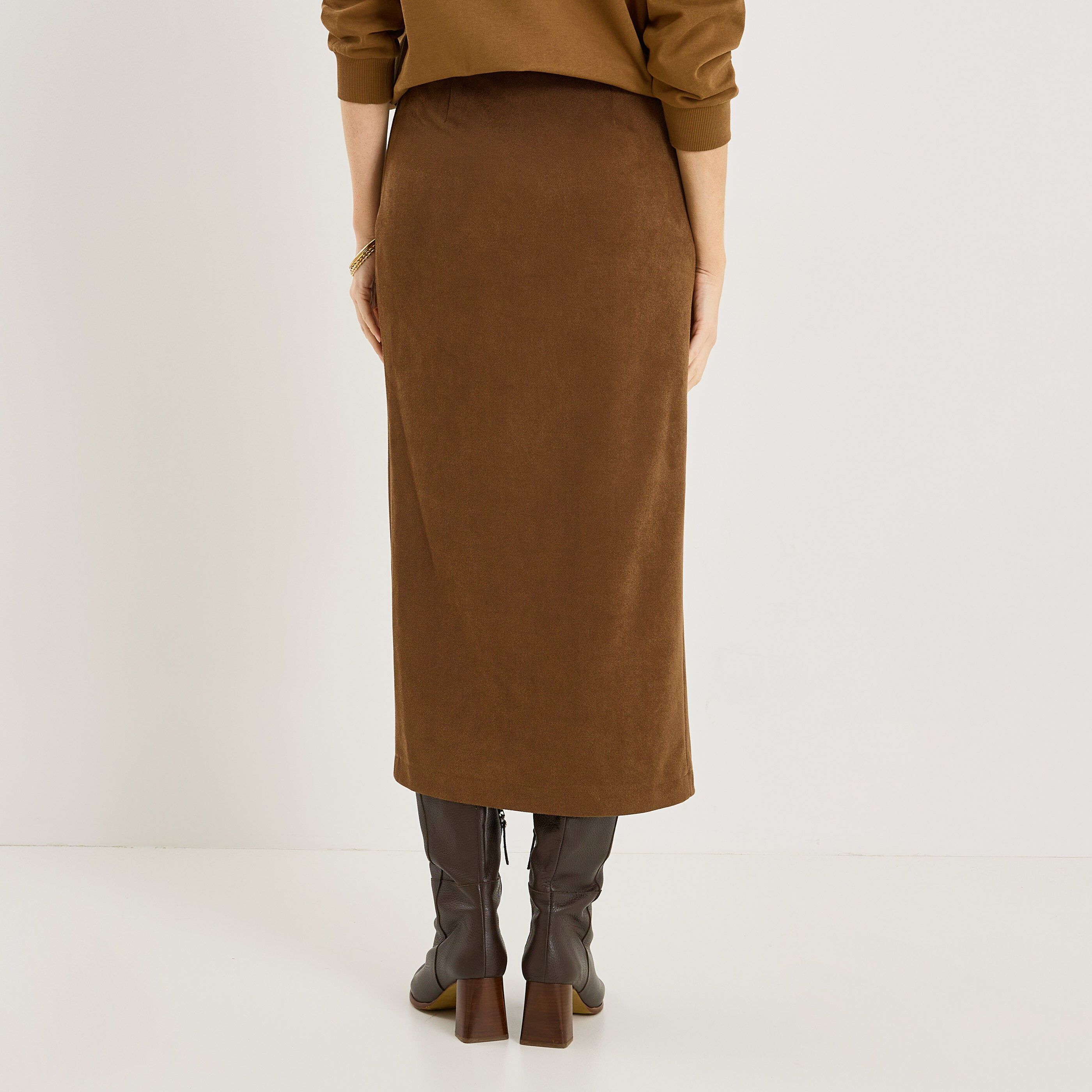 Jupe portefeuille mi-longue 