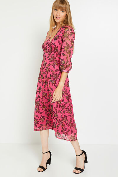 Robe imprimée col V femme