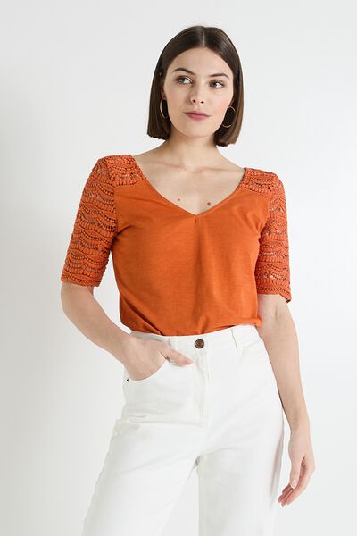 T-shirt col V femme