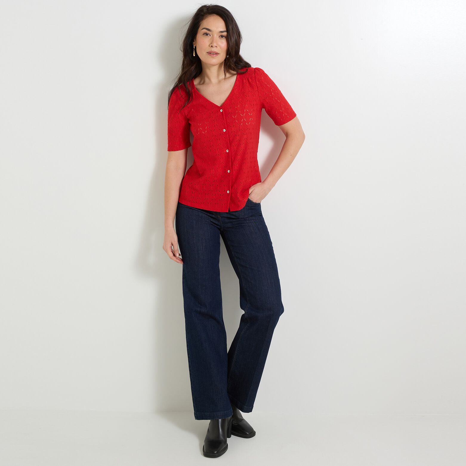 T-shirt col V femme