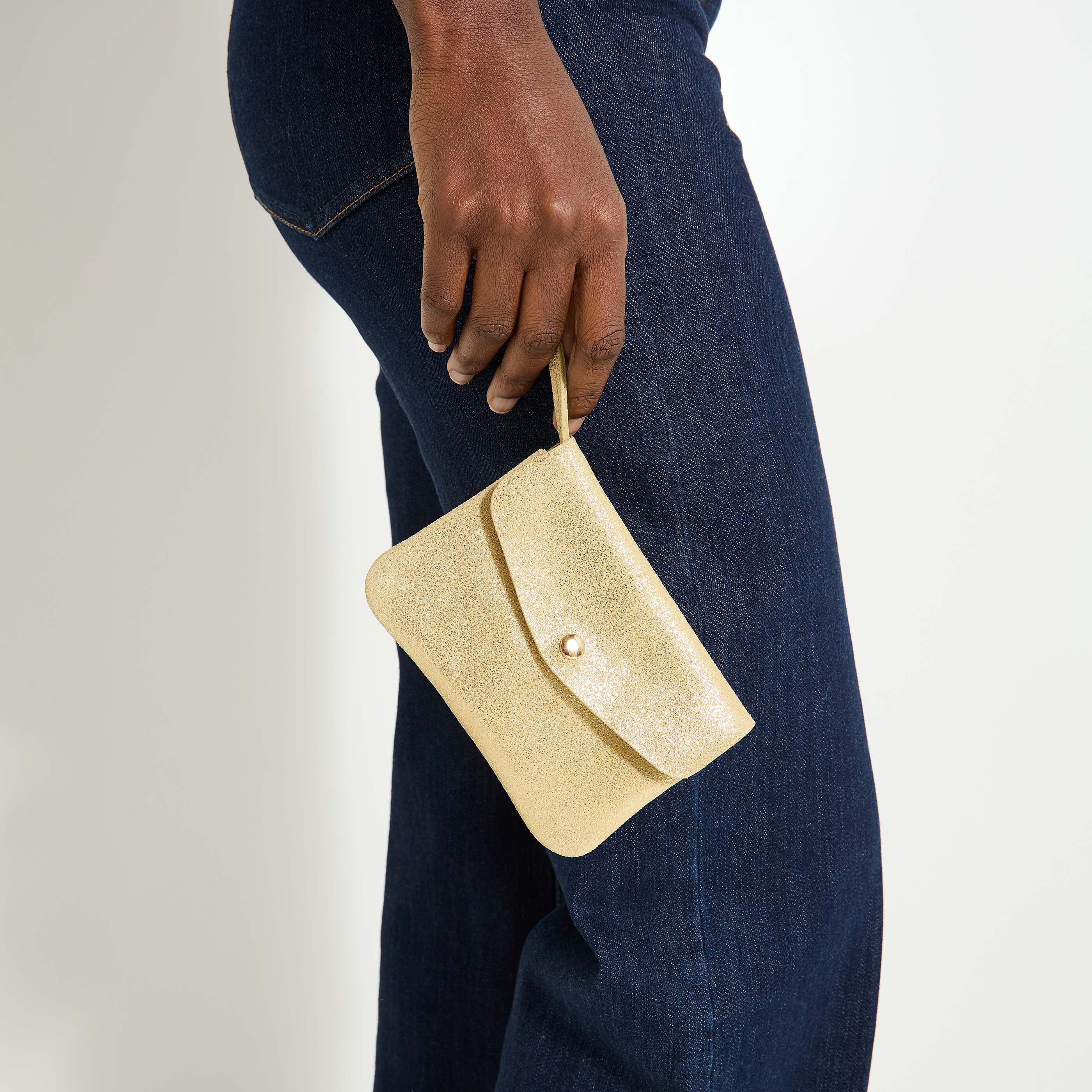 Porte-monnaie en cro&ucirc;te de cuir femme