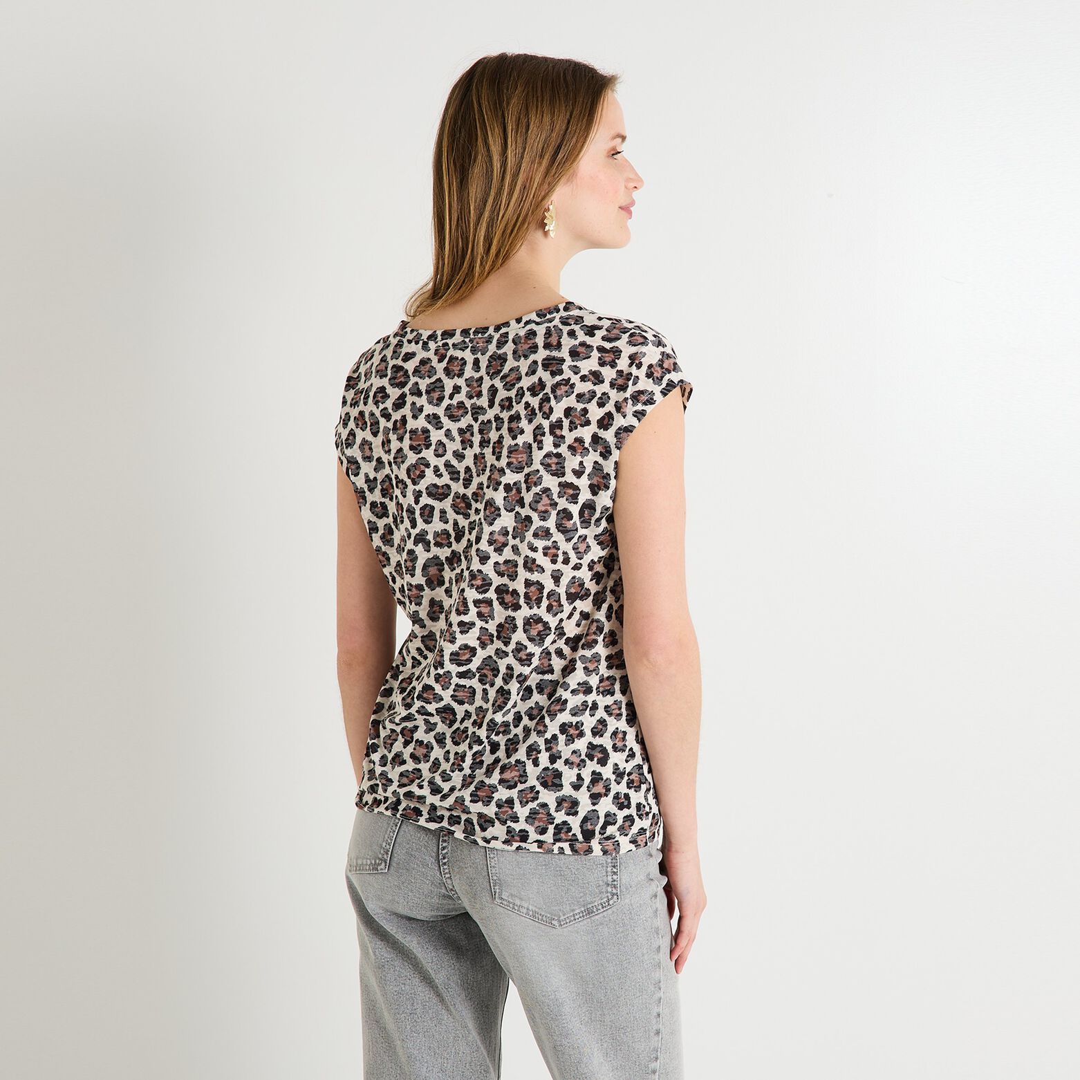 T-shirt imprimé léopard femme