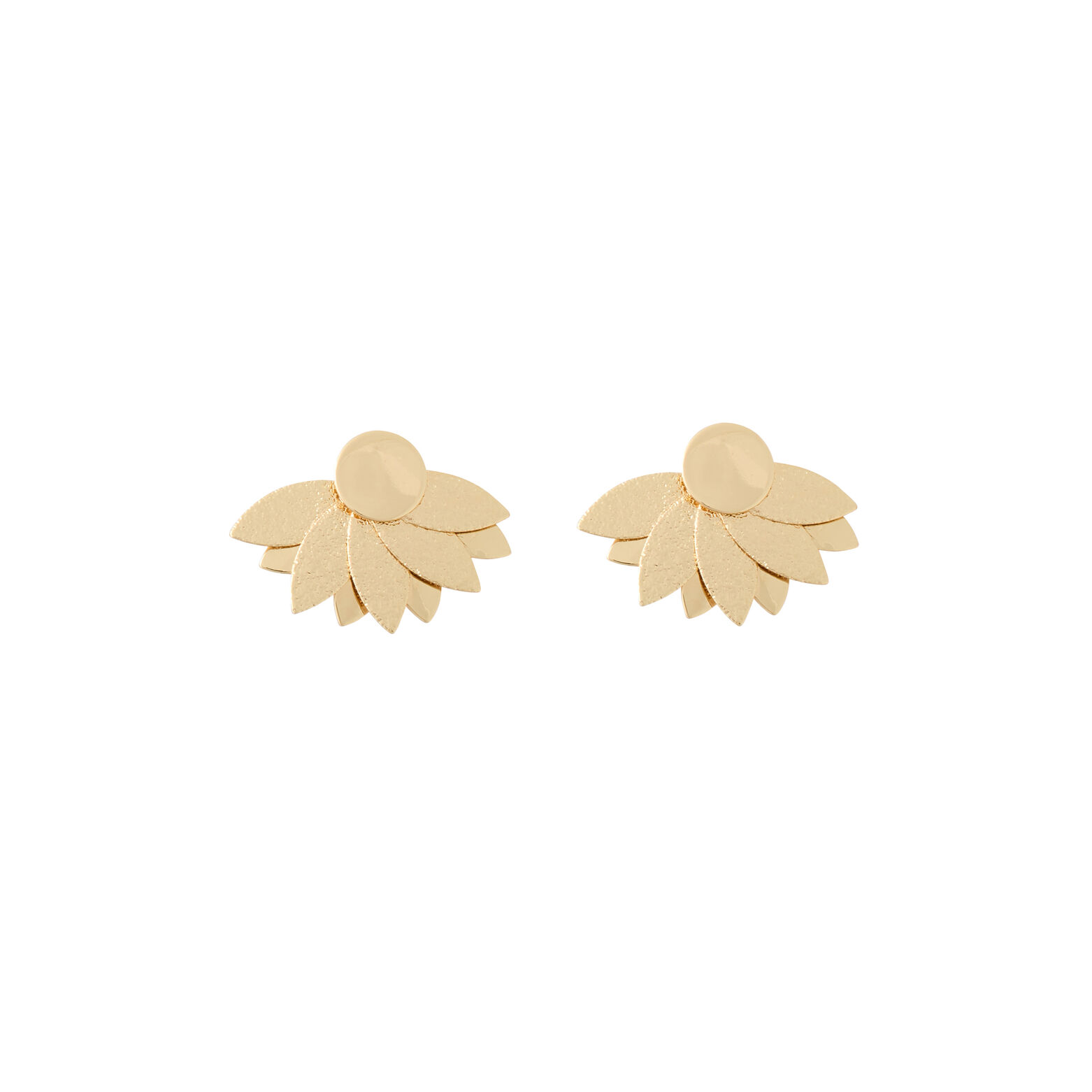 Boucles d'oreilles demi-fleurs dorées