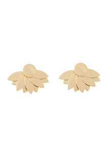 Boucles d'oreilles demi-fleurs dorées