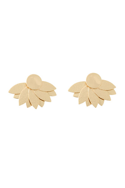 Boucles d'oreilles demi-fleurs dorées