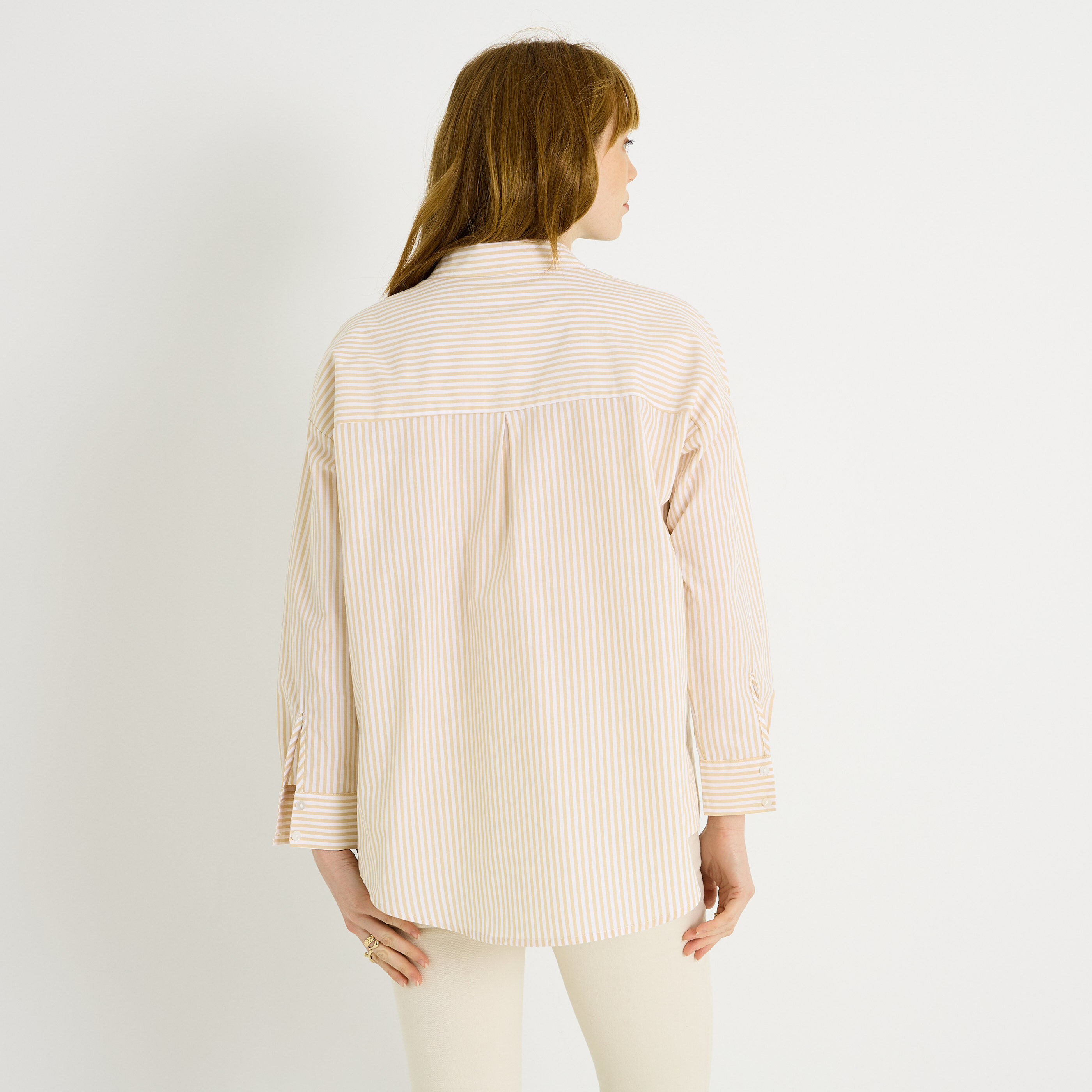 Chemisier ray&eacute;e brod&eacute;e chat femme