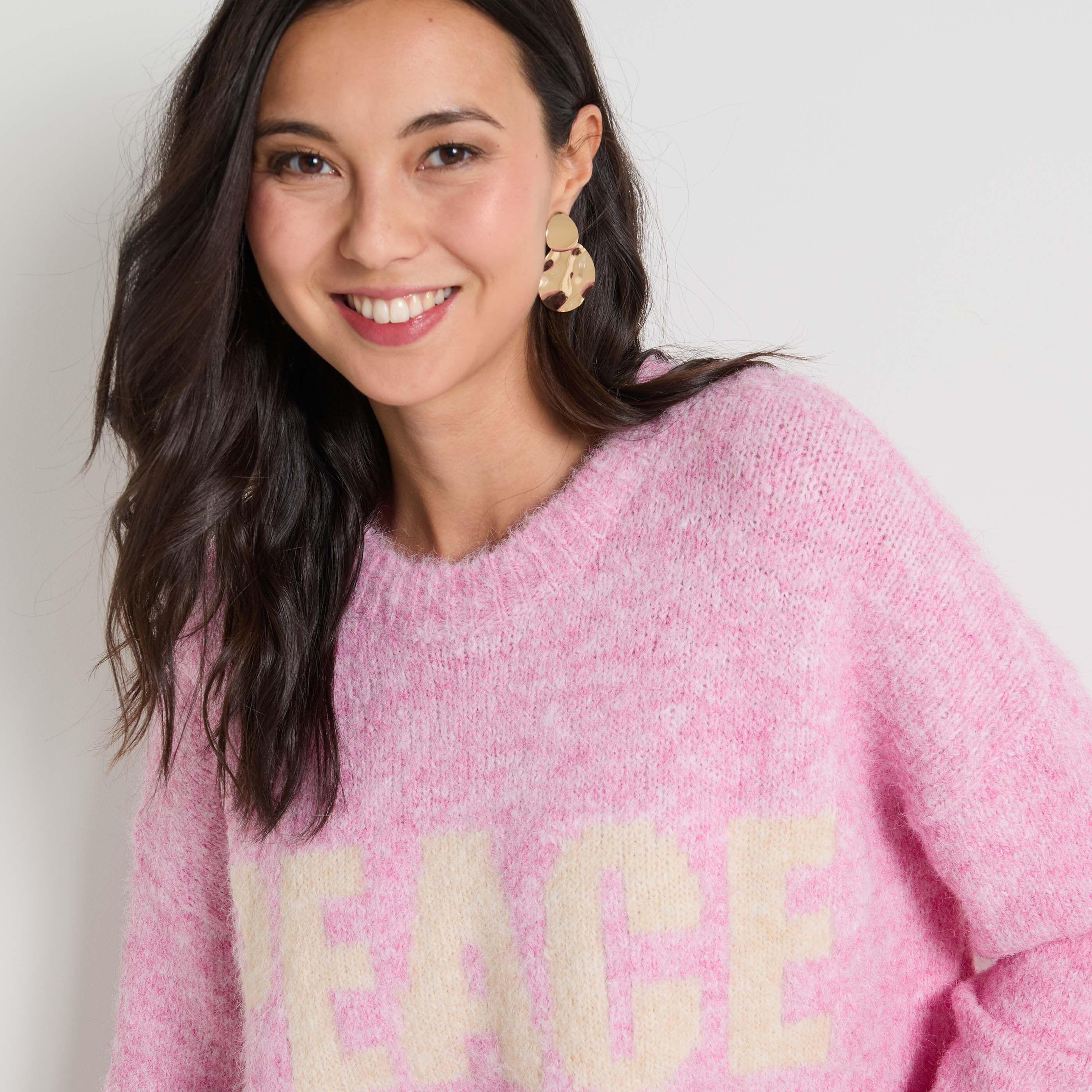 Pull col rond femme