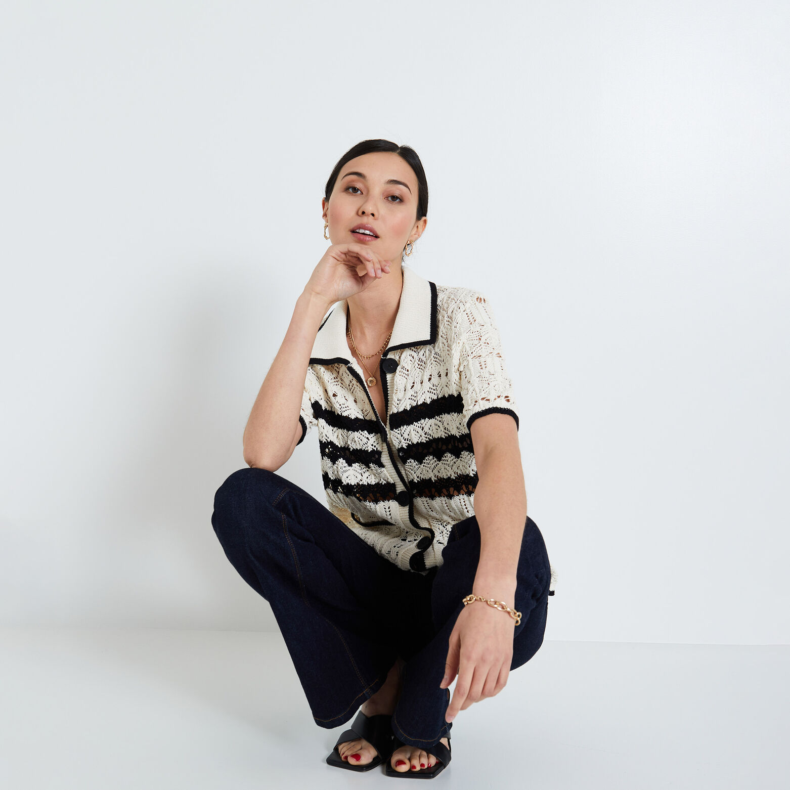 Gilet ajouré femme
