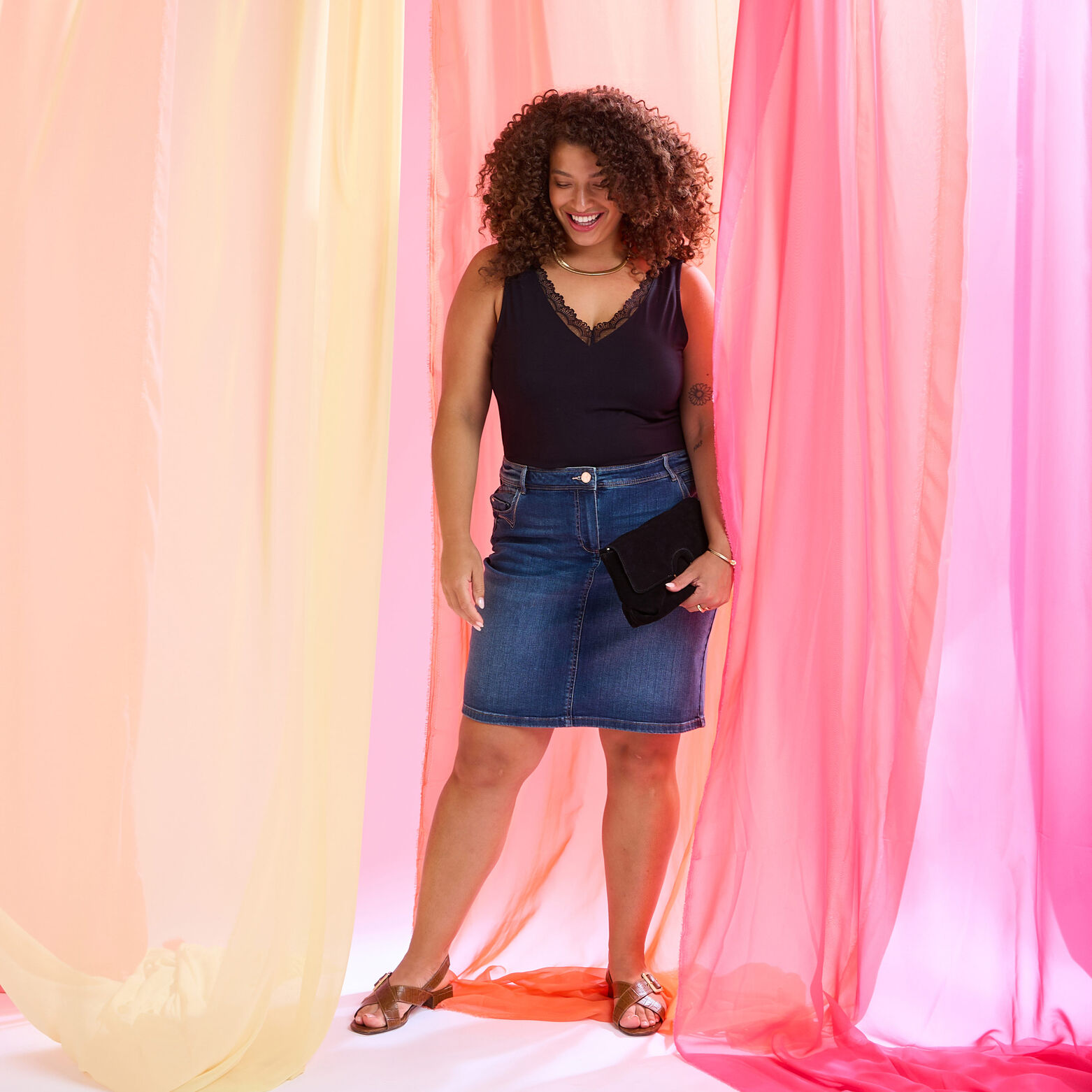 Jupe en denim femme