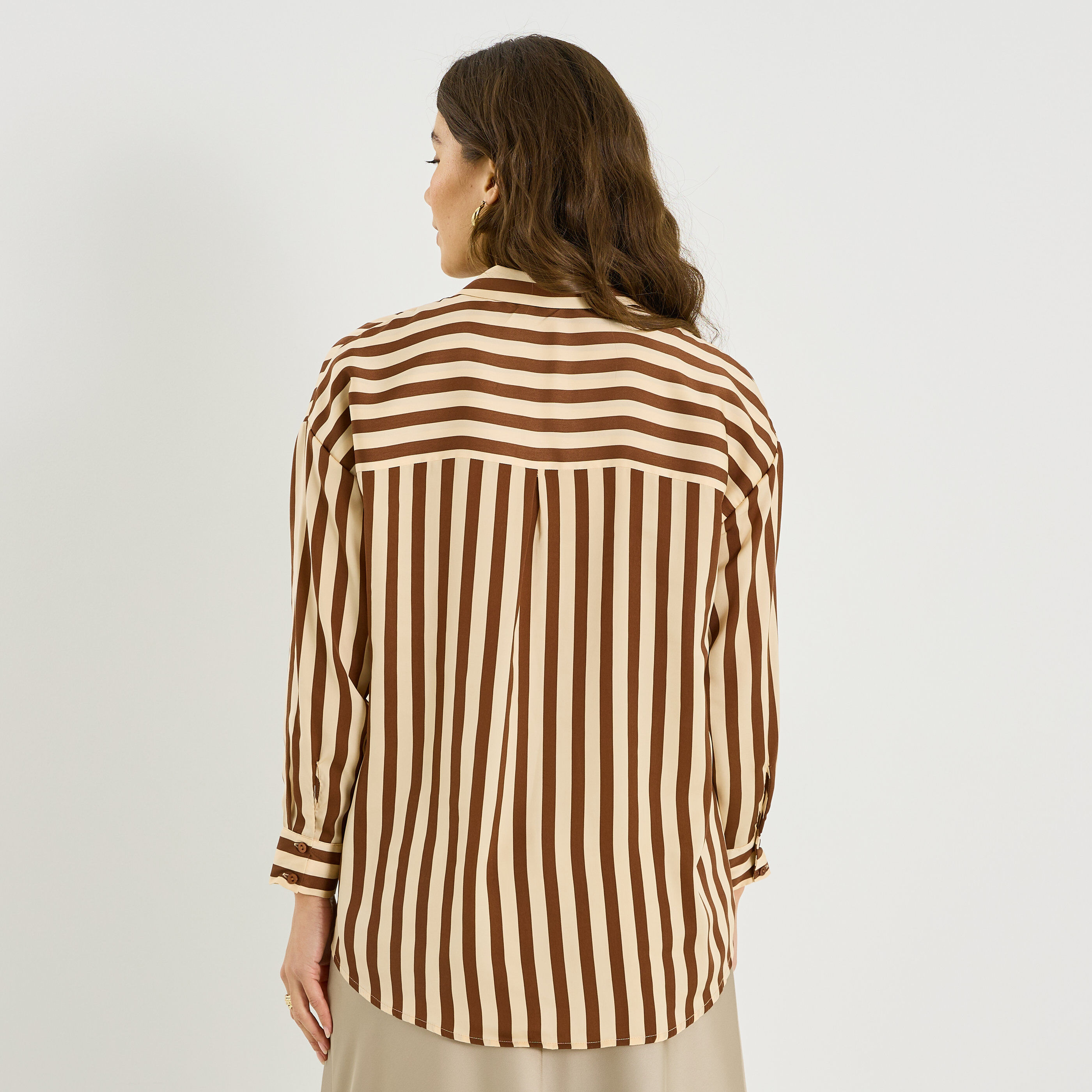 Chemise fluide &agrave; rayures femme